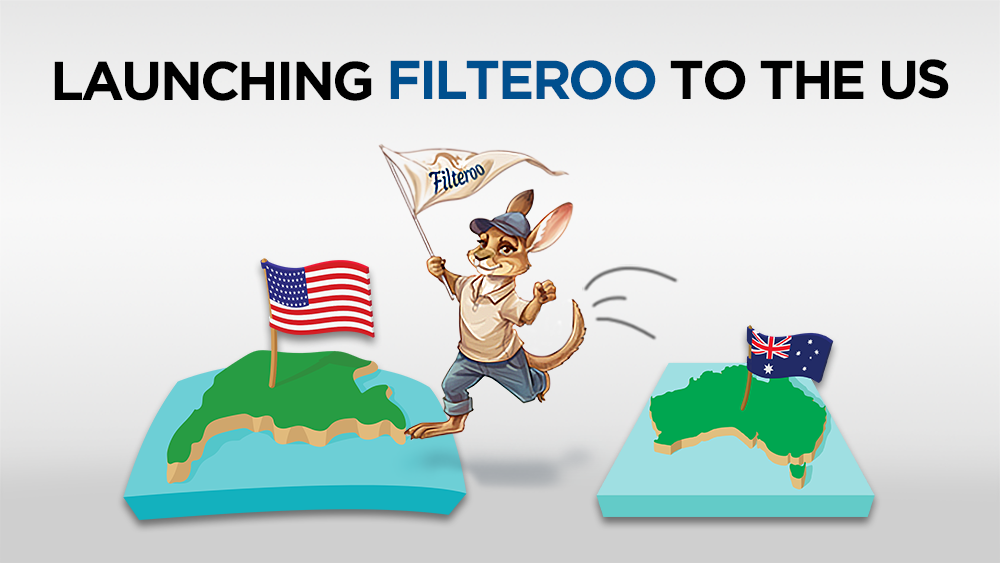 Kangaroo with a flag going to the US